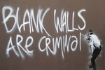 Black Framed - Banksy - Blank Walls Are Criminal Mini Poster