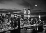 New York City - Twin Towers at Night Mini A2 Paper Poster