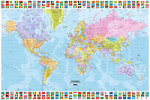 World Map -  Printed Flags, Top and Bottom, 2011 Edition - Maxi Paper Poster