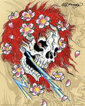 Ed Hardy - Red Head Skull - Mini Paper Poster