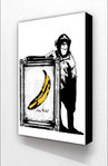 Banksy - Monkey Framed Warhol Vertical Block Mount