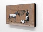 Banksy - Zebra Washing Line Horizontal Block mounted Print