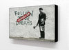 Banksy - Follow Your Dreams Cancelled Horizontal Block mounted Print