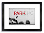 Banksy No Parking Girl On Swing Framed Mounted Print