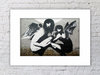Banksy Angels Mounted Print