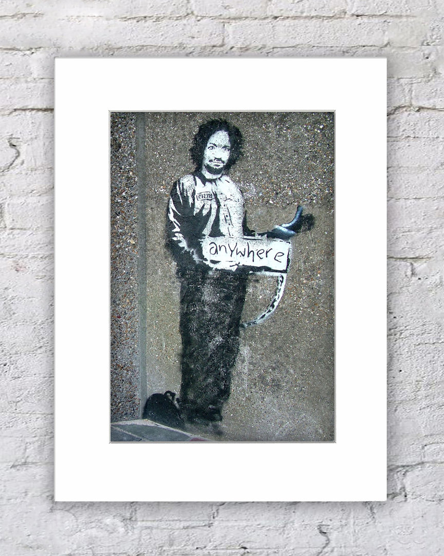 Banksy Hitchhiker Anywhere