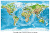 Political Physical Map Of the World Paper Poster