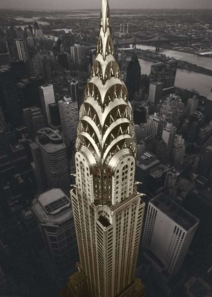 Blechschild XXL Weltenbummler  Chrysler Building NY 